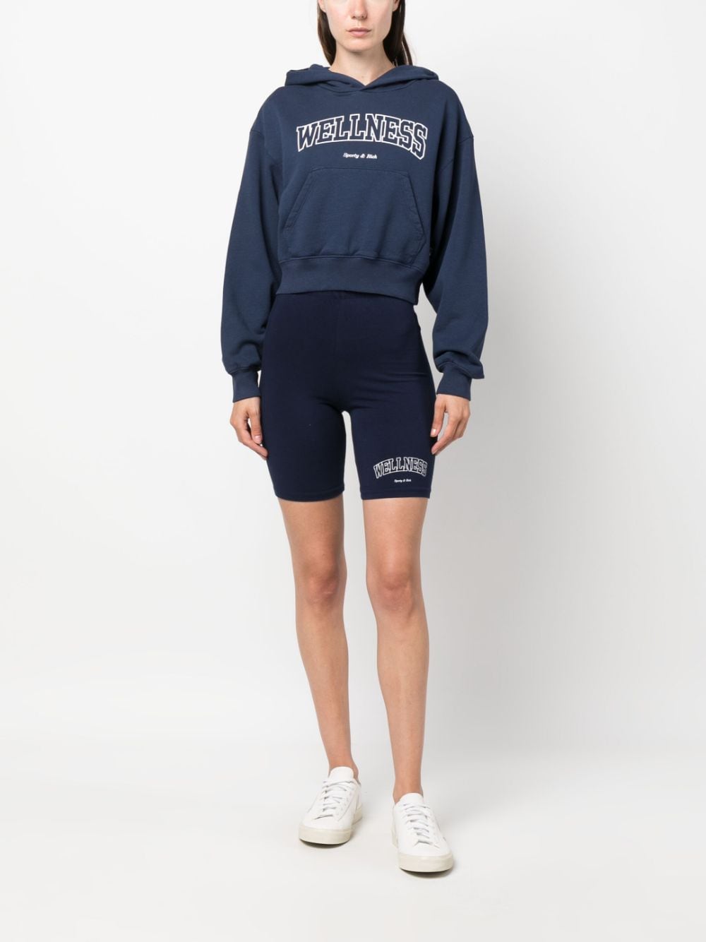 SPORTY & RICH-Wellness Biker Short-SH851NA NAVY/WHITE