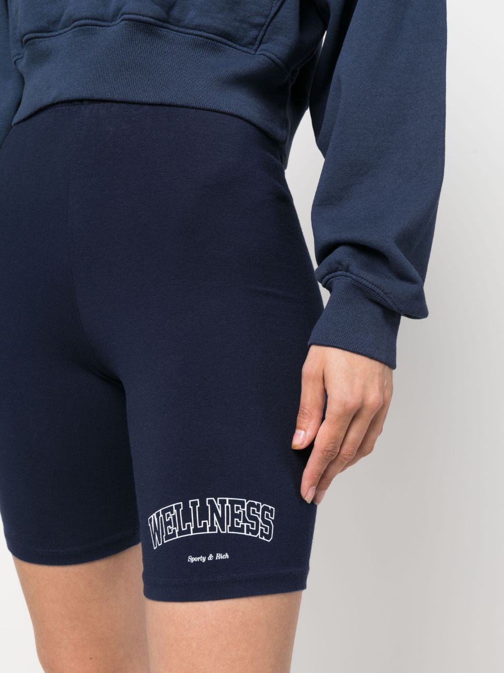 SPORTY & RICH-Wellness Ivy Cropped Hoodie-HC851NA NAVY/WHITE