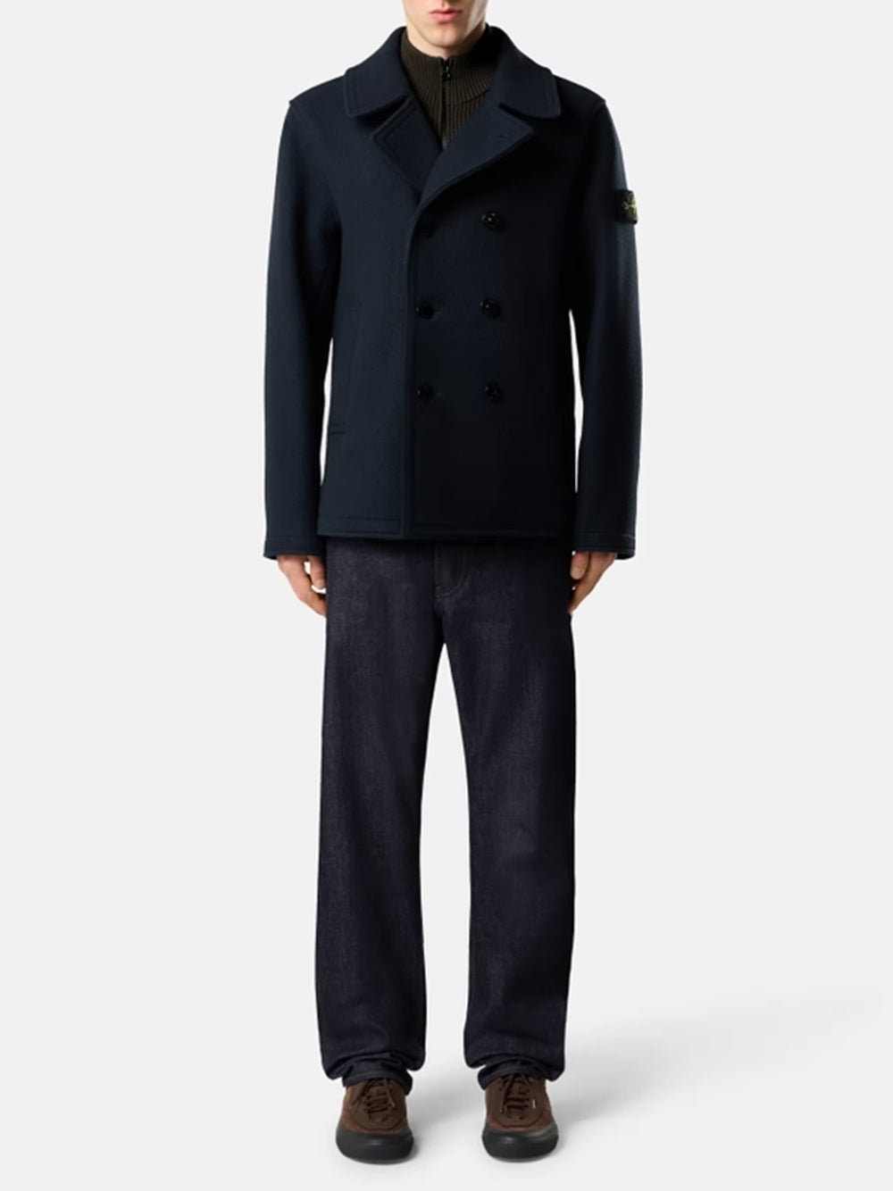 STONE ISLAND-Caban with double-breasted closure-