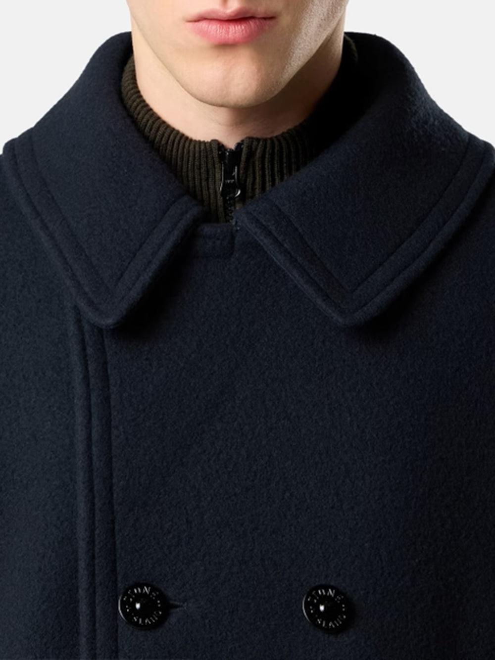 STONE ISLAND-Caban with double-breasted closure-