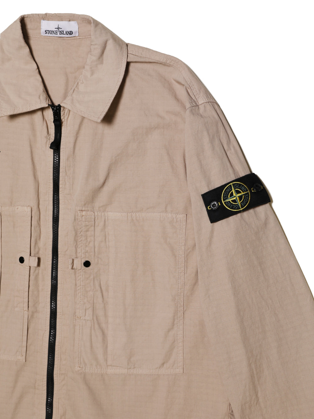 STONE ISLAND-Comfort fit overshirt with zip and pockets-