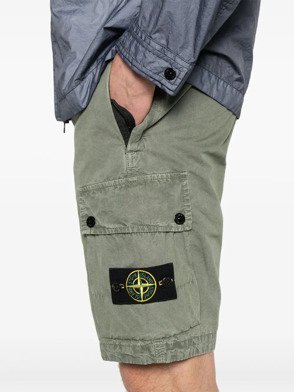 STONE ISLAND-Compass-badge shorts-