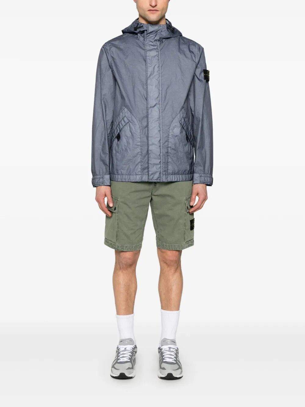 STONE ISLAND-Compass-badge shorts-