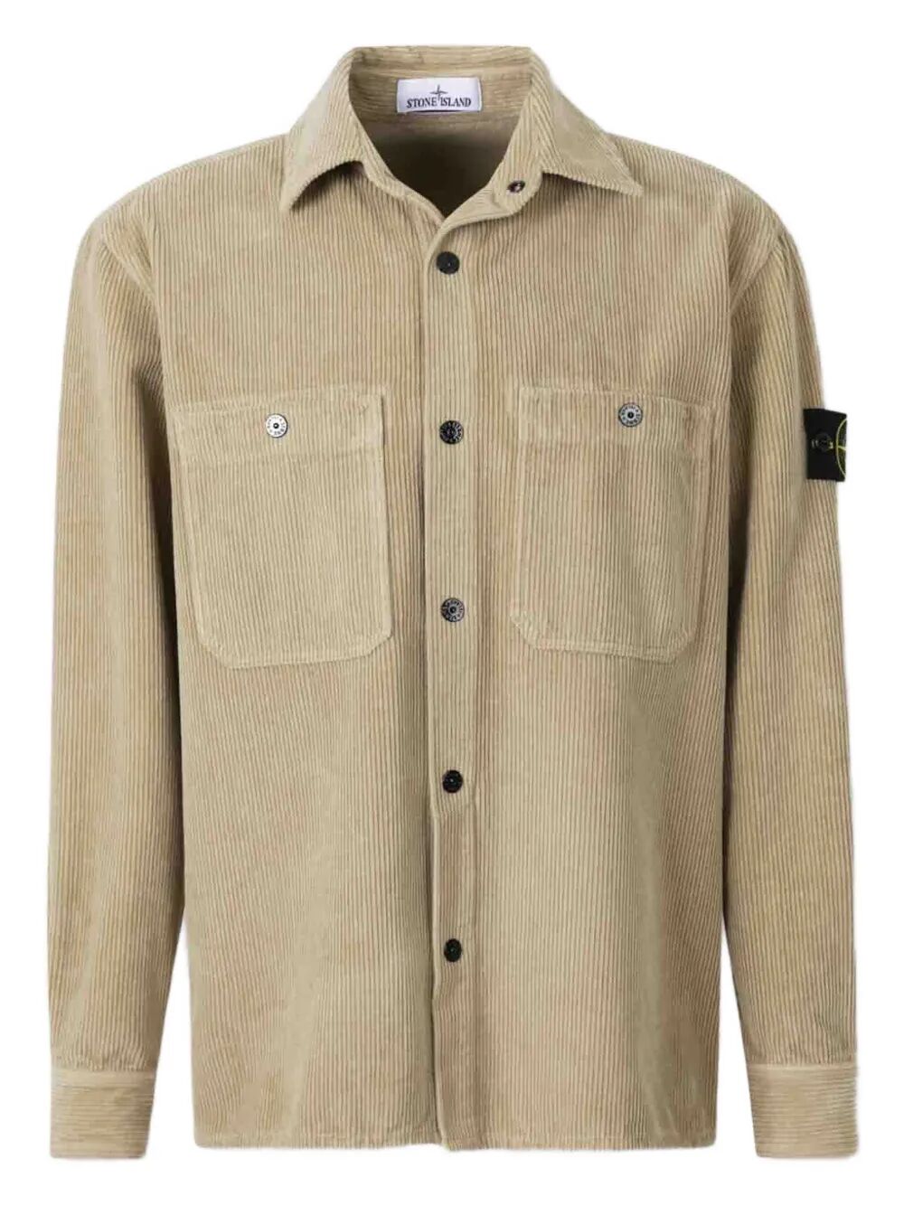STONE ISLAND-corduroy patch-pocket shirt-