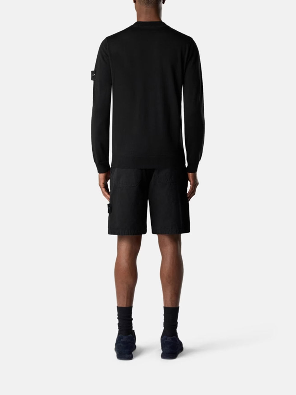 STONE ISLAND-crew neck sweater with ribbed edges-