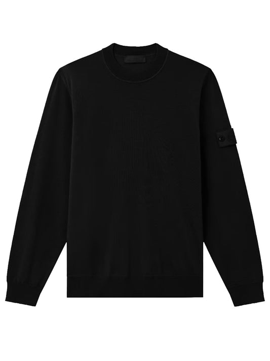 STONE ISLAND-crew neck sweater with ribbed edges-