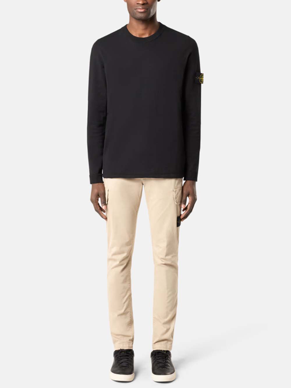 STONE ISLAND-Crew neck sweater with small cuffs-