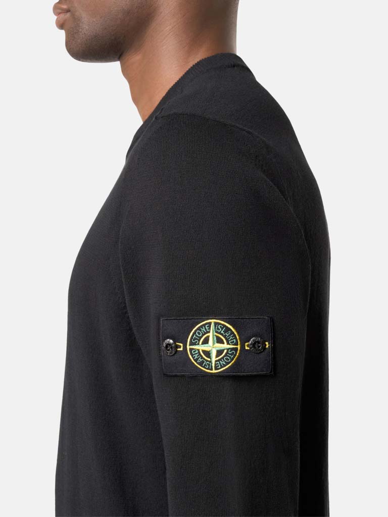 STONE ISLAND-Crew neck sweater with small cuffs-