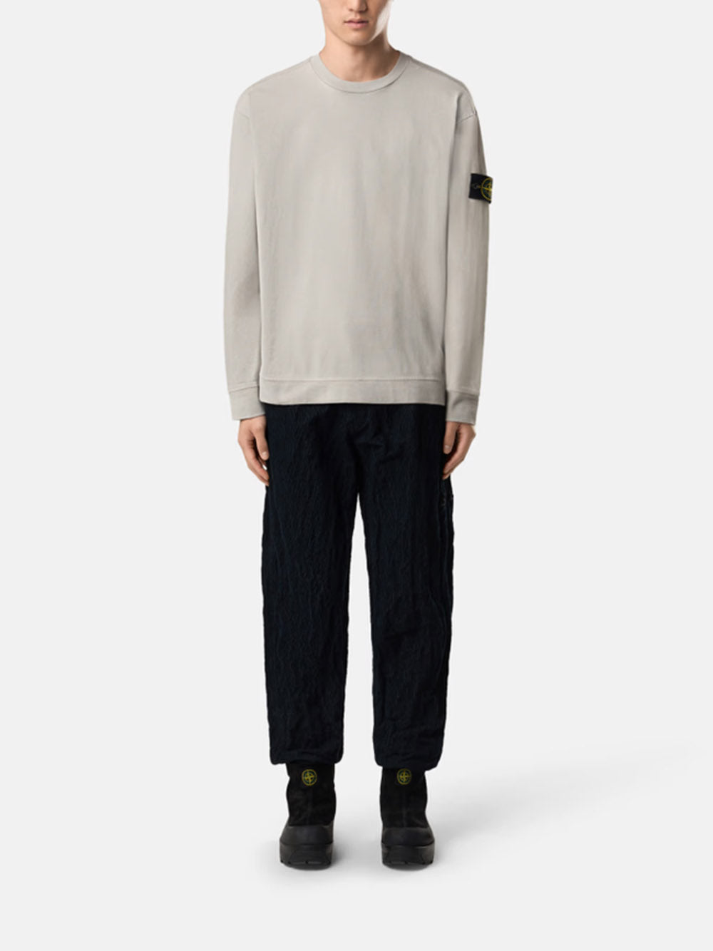 STONE ISLAND-HEAVY COTTON JERSEY-