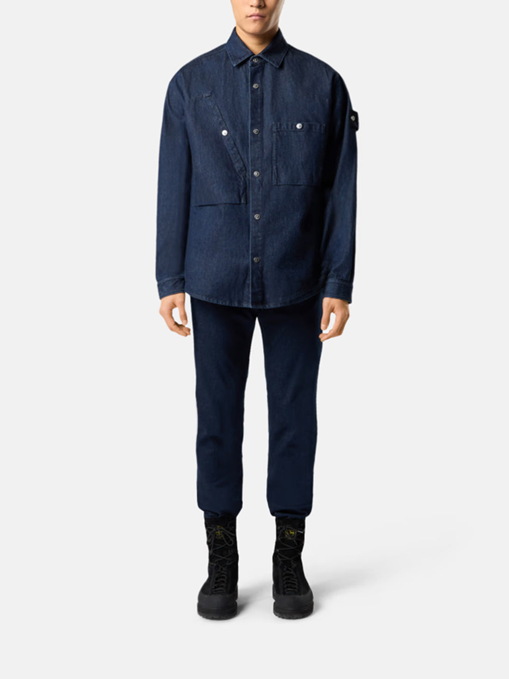 STONE ISLAND-INDIGO DENIM-RINSED-
