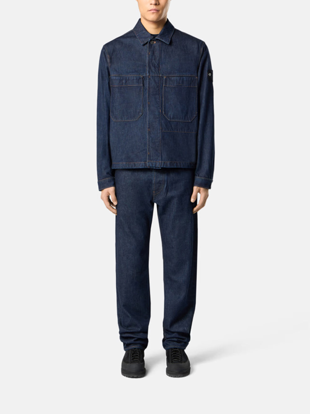 STONE ISLAND-INDIGO DENIM-RINSED-