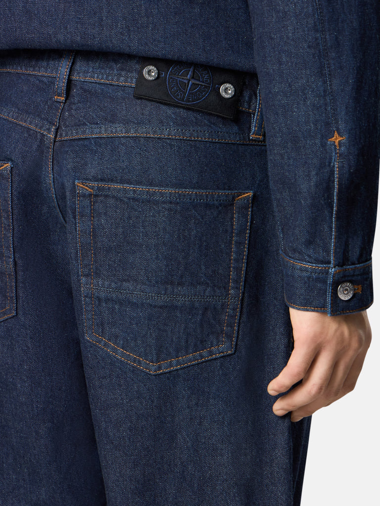 STONE ISLAND-INDIGO DENIM-RINSED-