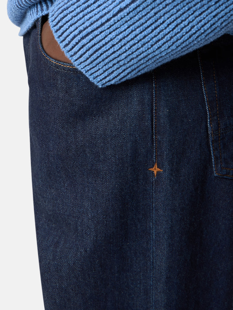 STONE ISLAND-INDIGO DENIM-RINSED-