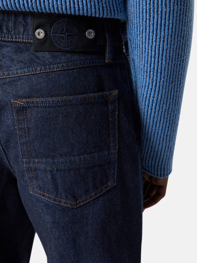 STONE ISLAND-INDIGO DENIM-RINSED-