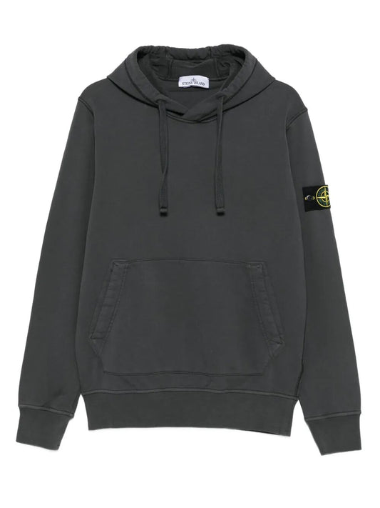 STONE ISLAND-logo-patch hoodie-