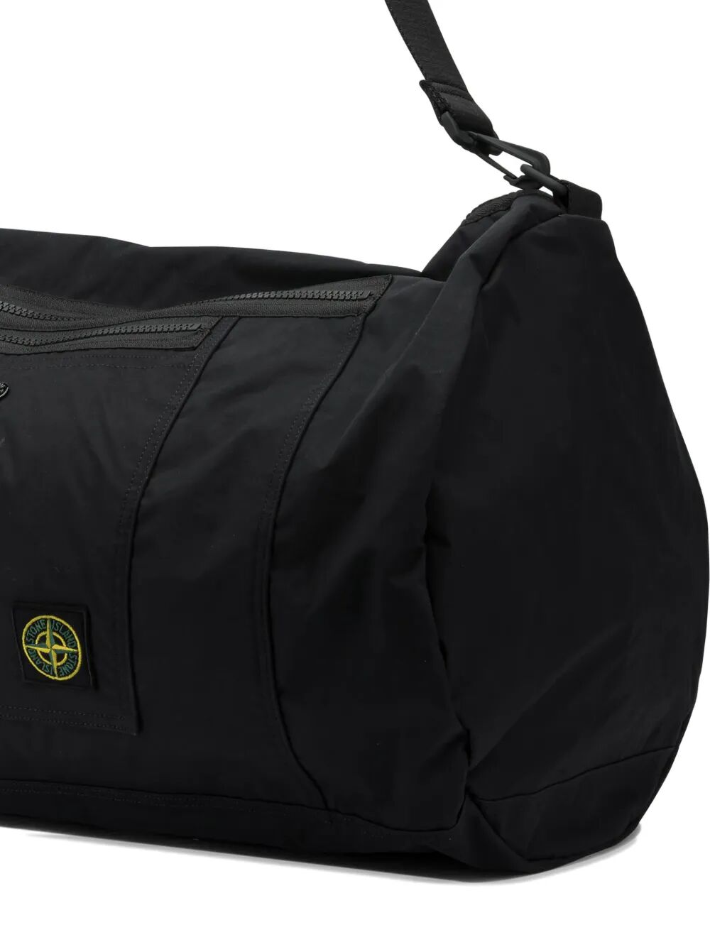 STONE ISLAND-logo-patch messenger bag-