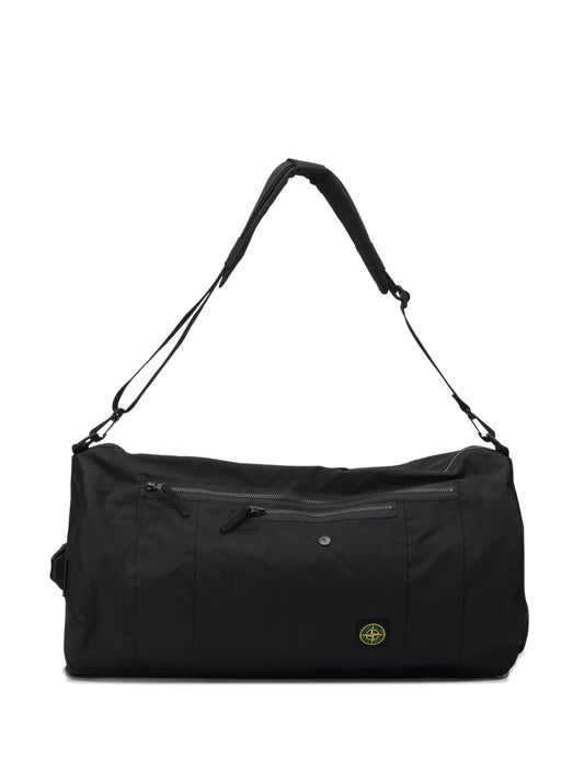 STONE ISLAND-logo-patch messenger bag-