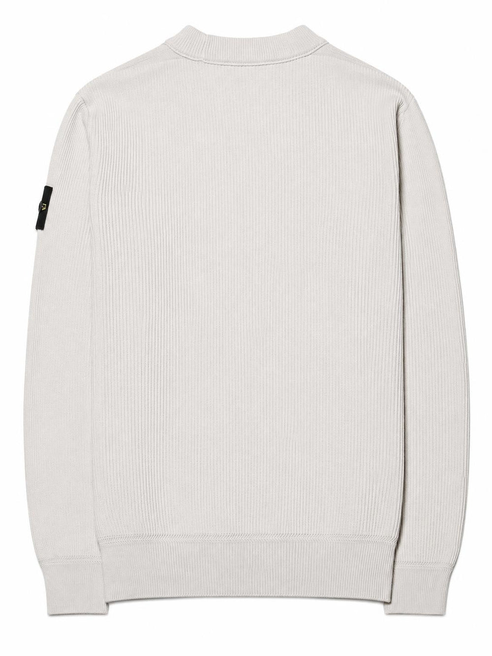 STONE ISLAND-logo-patch ribbed-knit sweater-