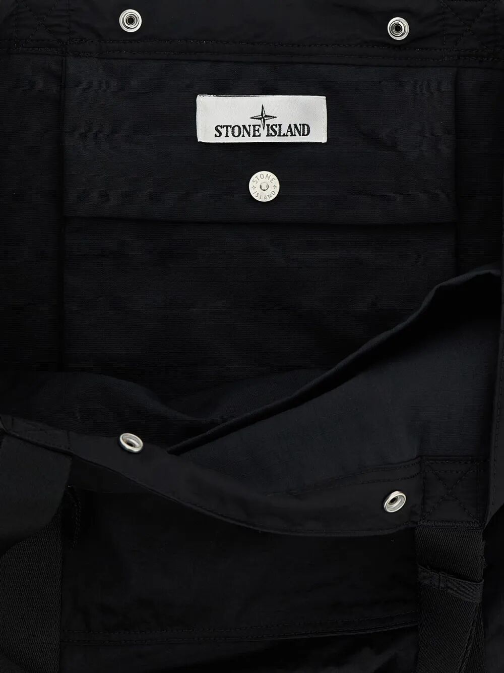 STONE ISLAND-logo-patch tote bag-