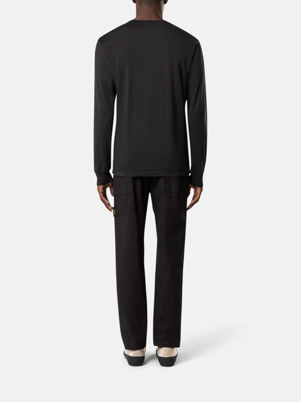 STONE ISLAND-long-sleeved T-shirt with Compass patch-