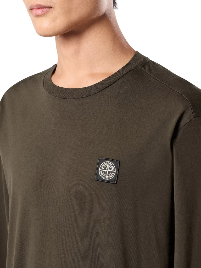 STONE ISLAND-long-sleeved T-shirt with Compass patch-