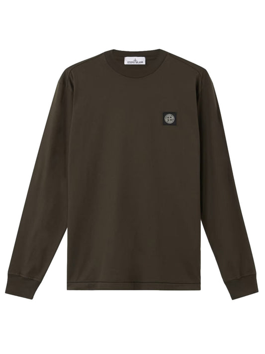 STONE ISLAND-long-sleeved T-shirt with Compass patch-