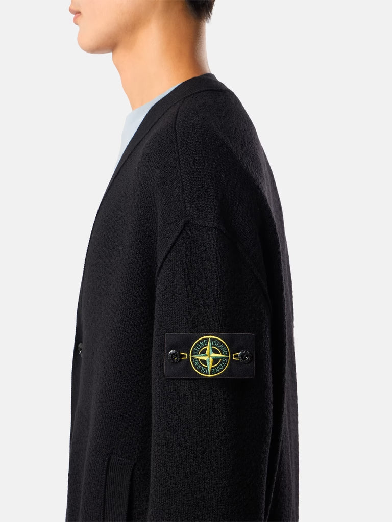 STONE ISLAND-Loose-fit cardigan with V-neck and pockets-