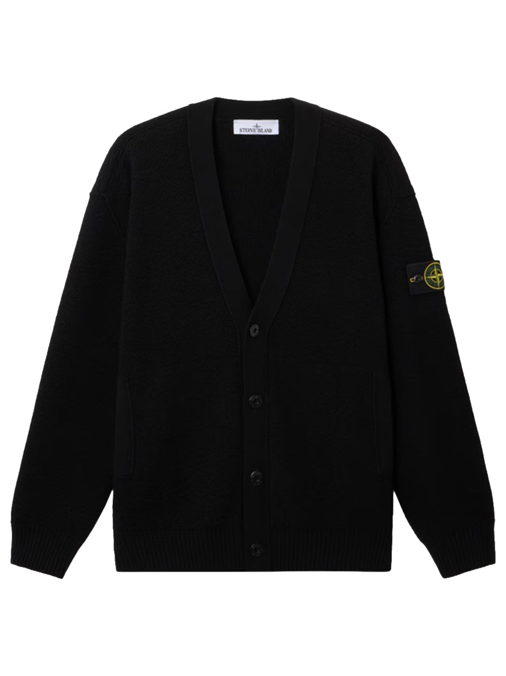 STONE ISLAND-Loose-fit cardigan with V-neck and pockets-