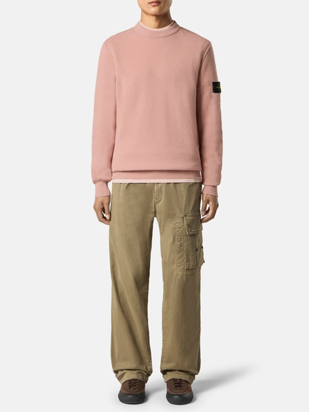 STONE ISLAND-Loose-fit crew neck sweater with ribbed trim-