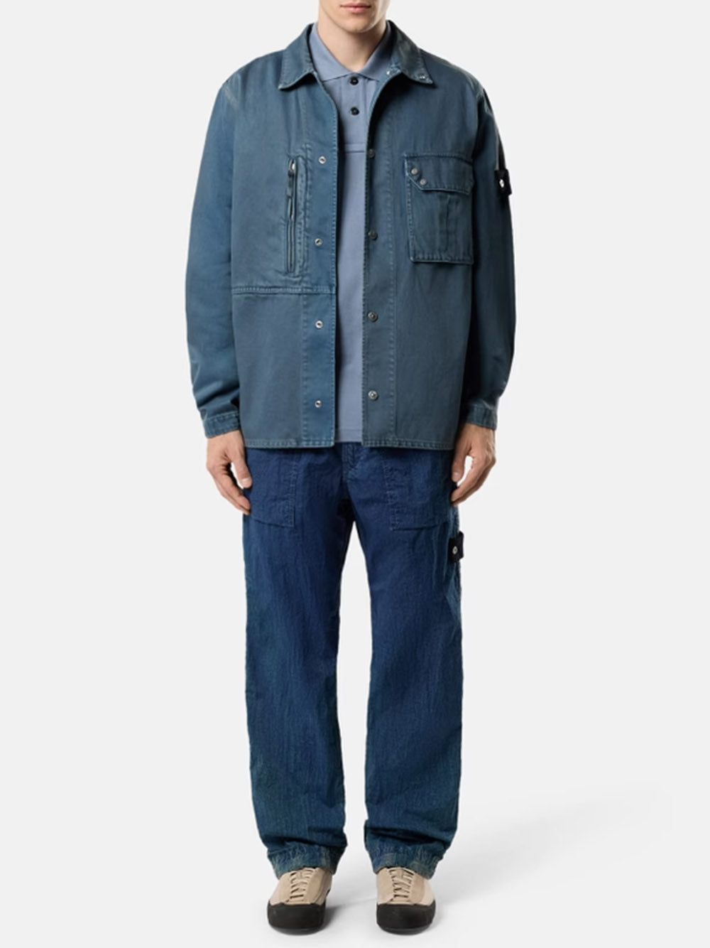 STONE ISLAND-Loose fit fatigue trousers with pockets-