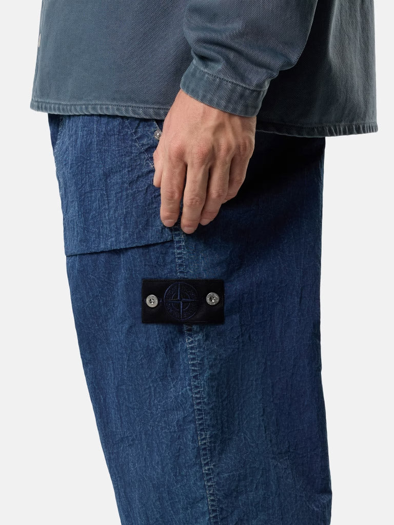 STONE ISLAND-Loose fit fatigue trousers with pockets-