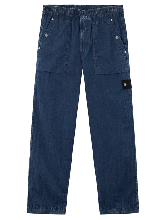 STONE ISLAND-Loose fit fatigue trousers with pockets-