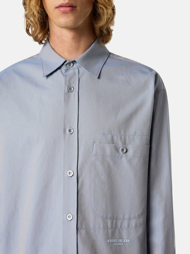 STONE ISLAND-ORGANIC OXFORD COTTON_STONE ISLAND MARINA-
