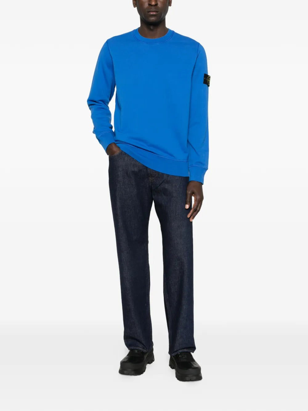 STONE ISLAND-patch crew neck sweatshirt-