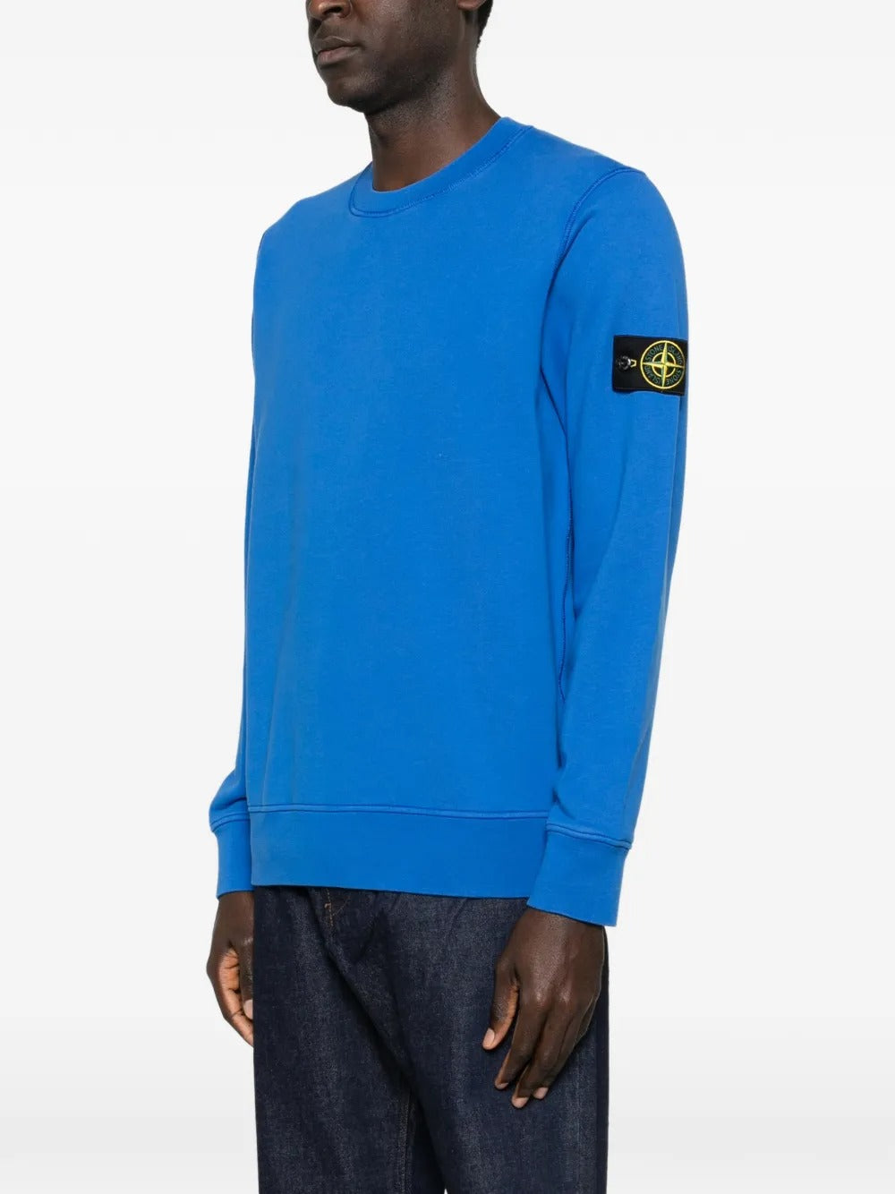 STONE ISLAND-patch crew neck sweatshirt-