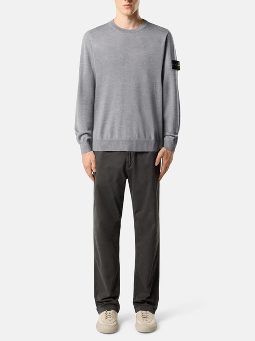 STONE ISLAND-Regular fit crew neck sweater-