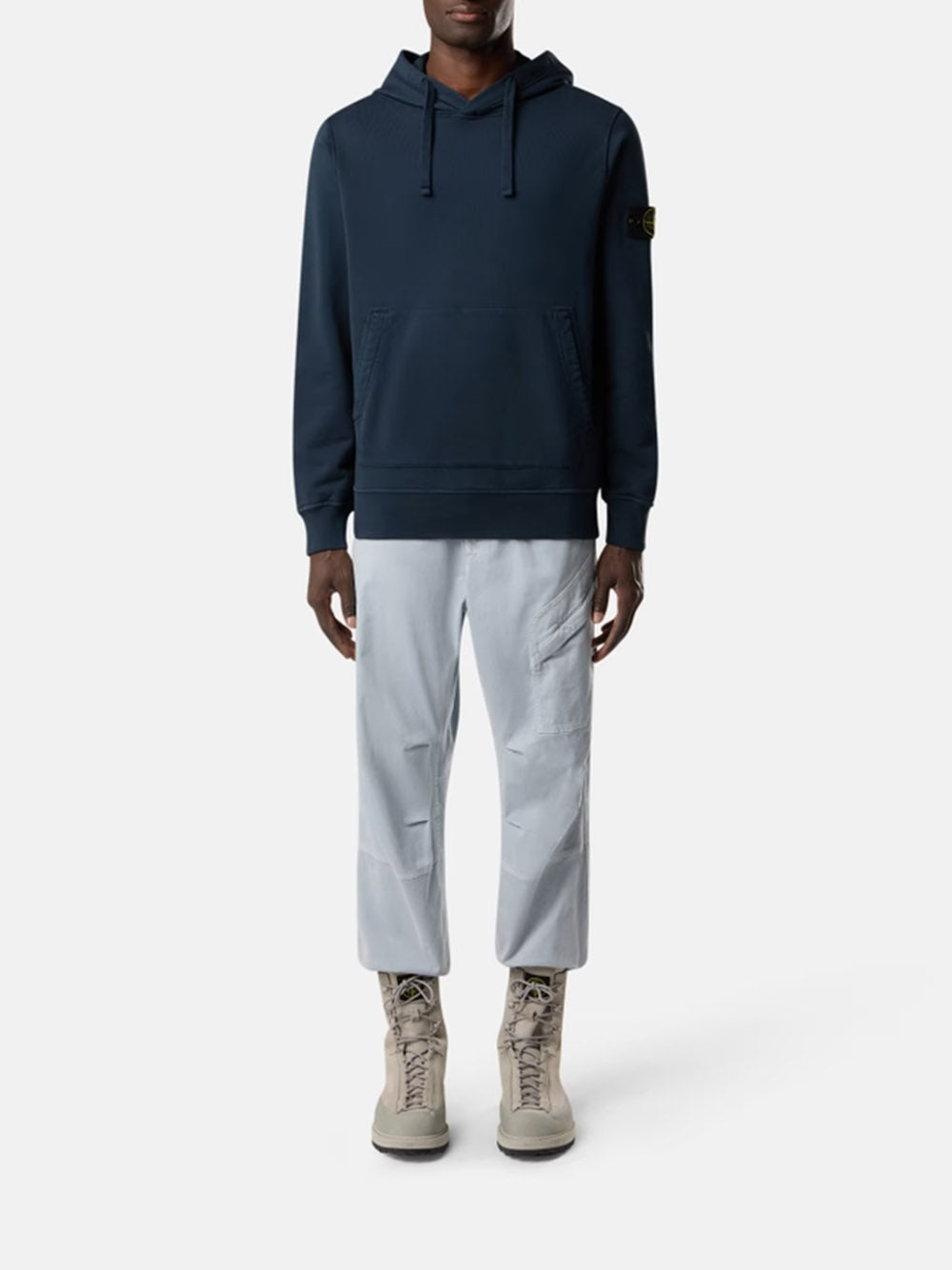 STONE ISLAND-Regular fit hooded sweatshirt-
