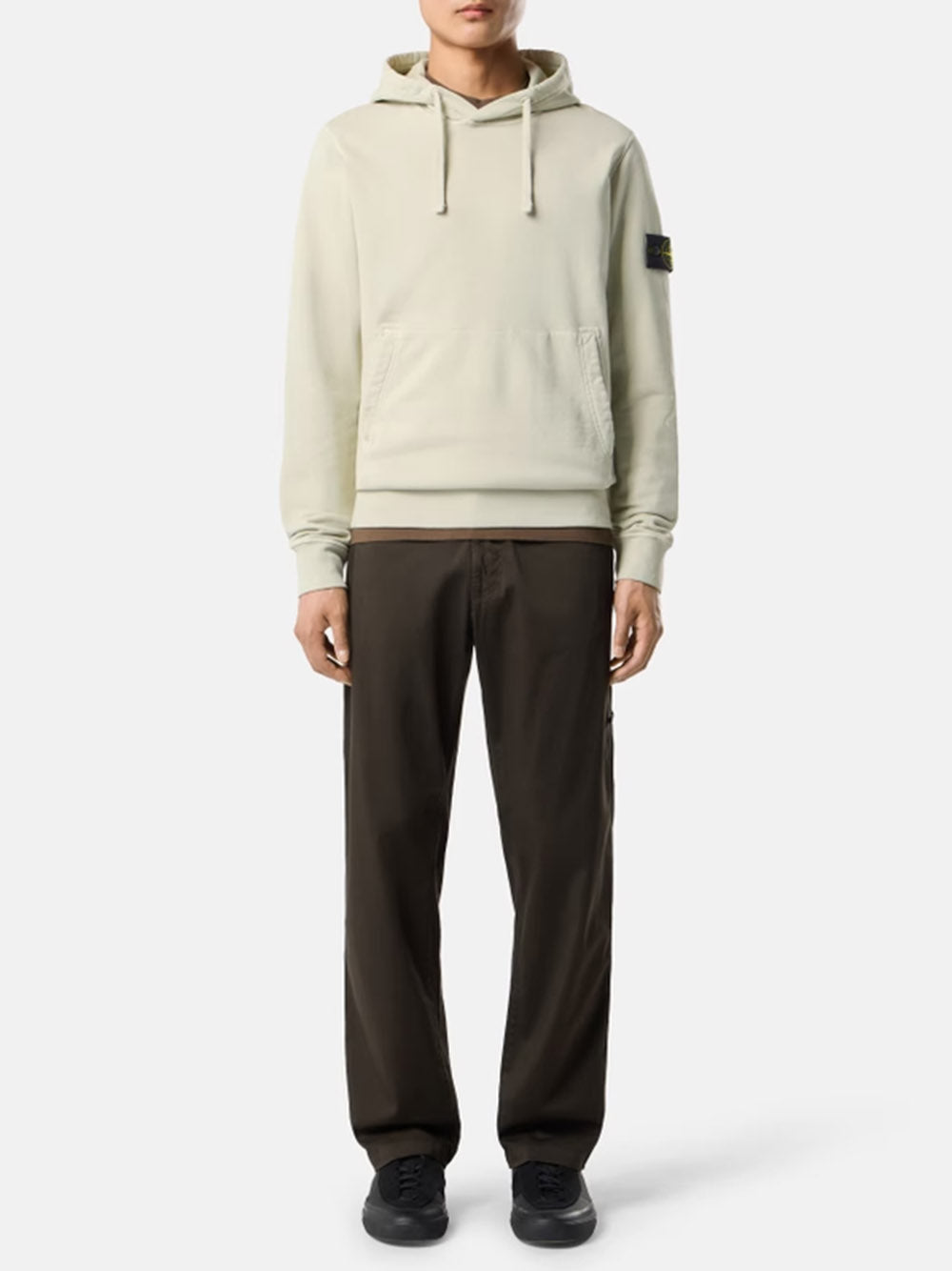 STONE ISLAND-Regular fit hooded sweatshirt-