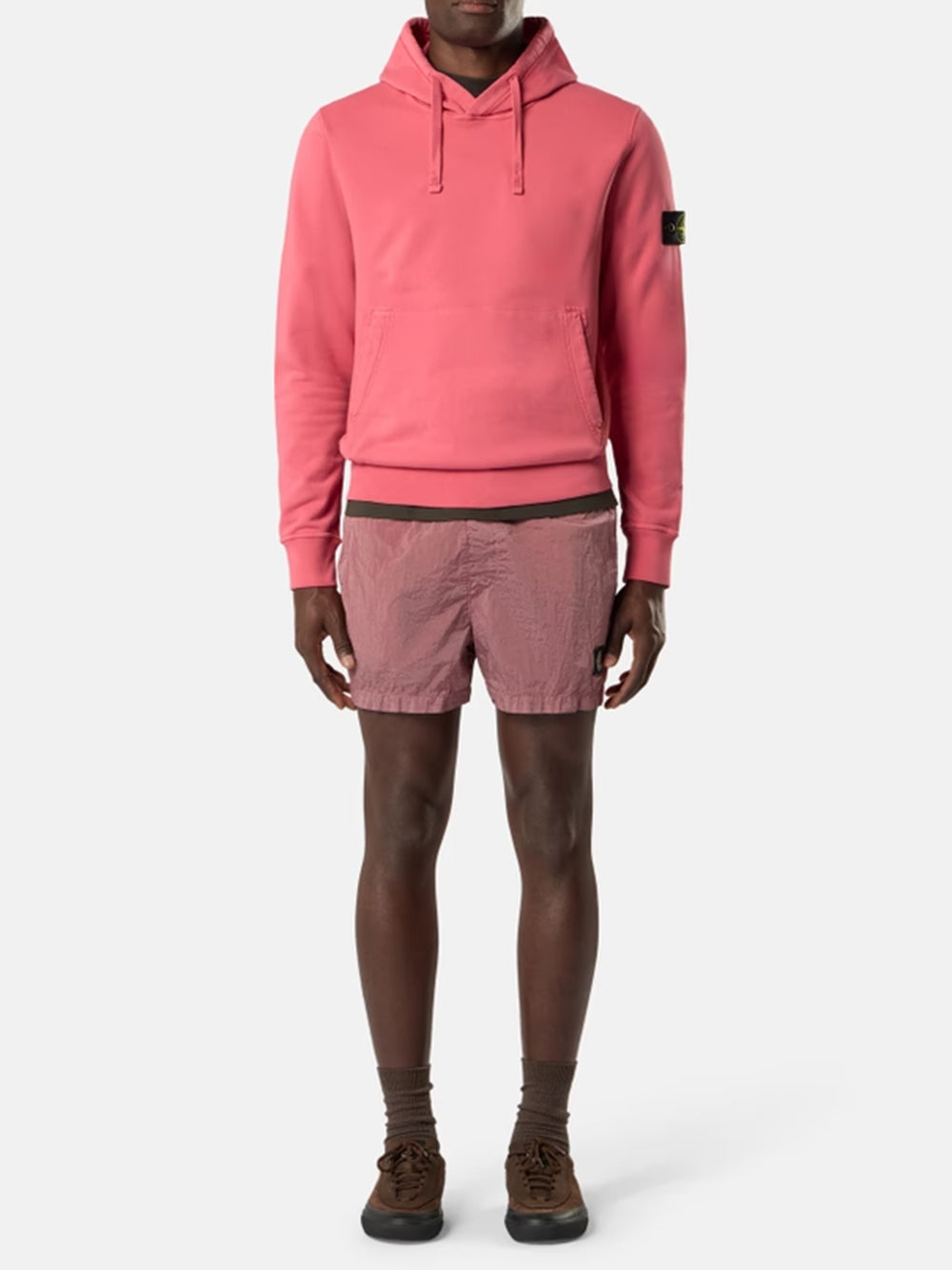 STONE ISLAND-Regular fit hooded sweatshirt with kangaroo pocket-