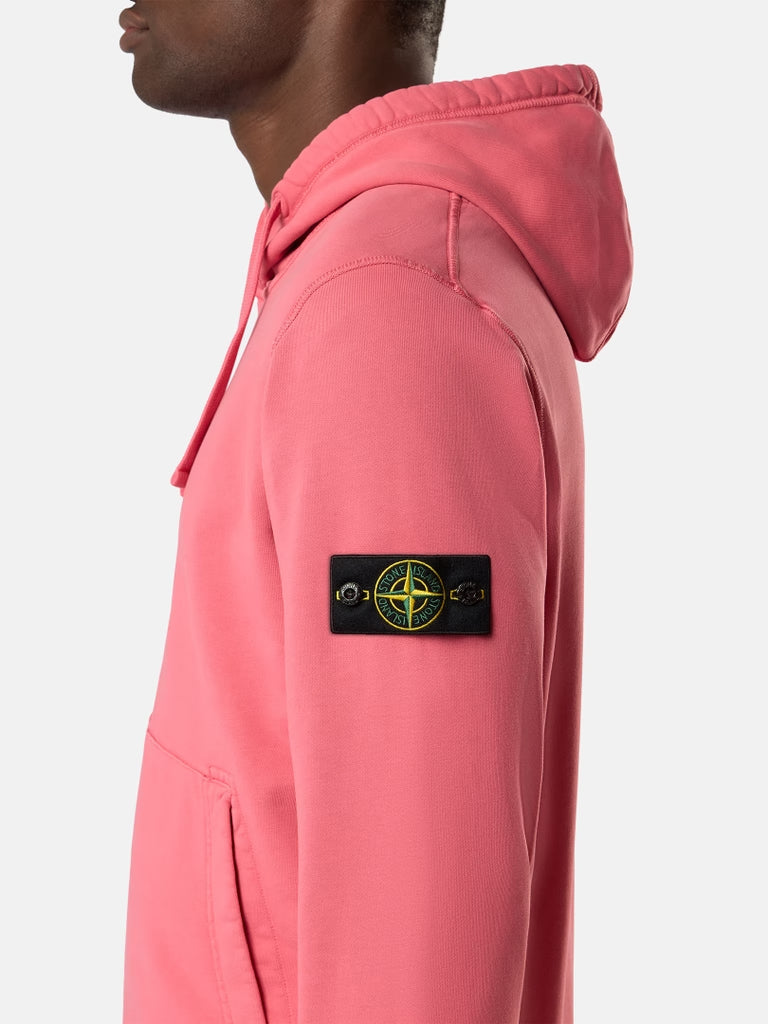 STONE ISLAND-Regular fit hooded sweatshirt with kangaroo pocket-