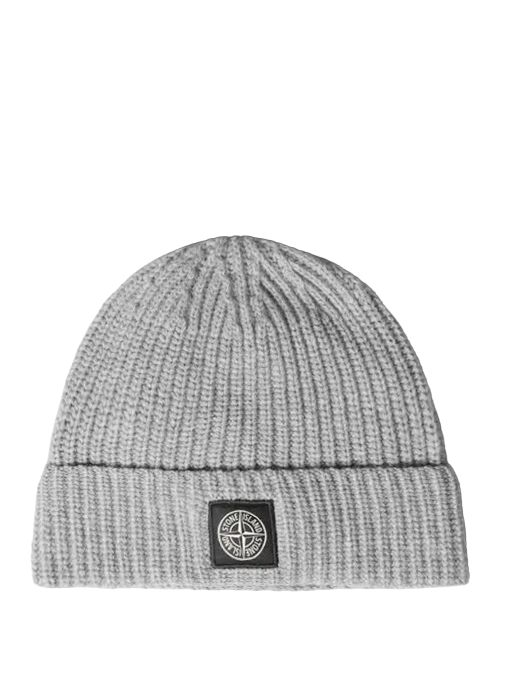 STONE ISLAND-Ribbed knit beanie with Compass logo patch-