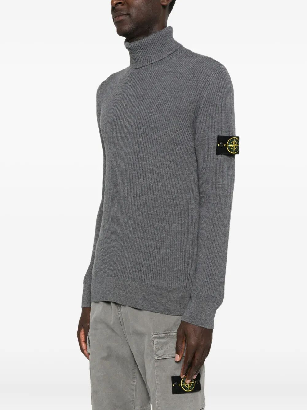 STONE ISLAND-ribbed turtle-neck sweater-
