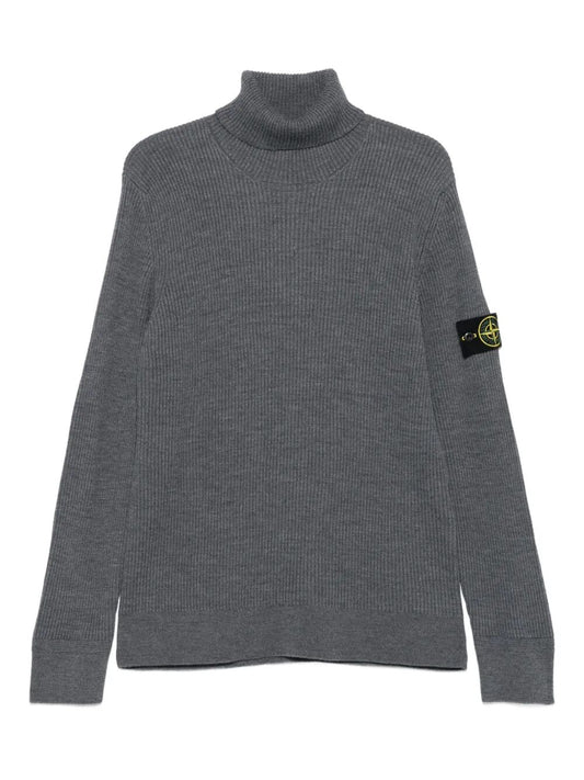 STONE ISLAND-ribbed turtle-neck sweater-