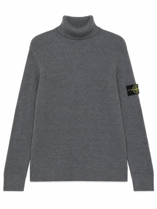 STONE ISLAND-ribbed turtle-neck sweater-