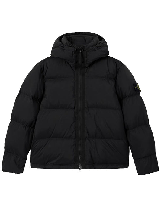 STONE ISLAND-Rip-proof down jacket with detachable hood-
