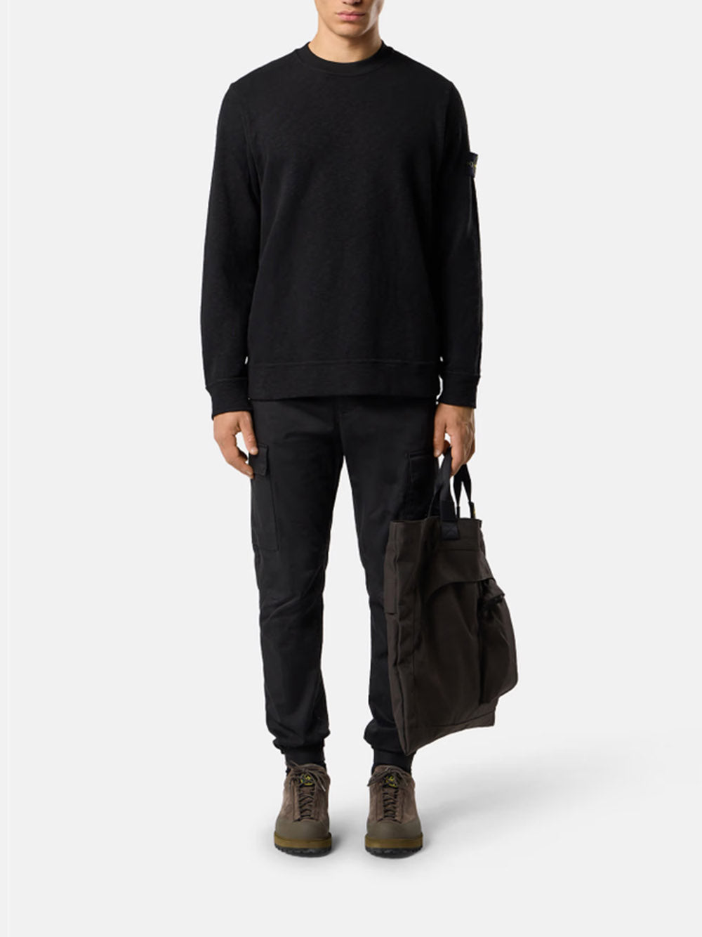 STONE ISLAND-VANISÉ BRUSHED HEAVY COTTON JERSEY-