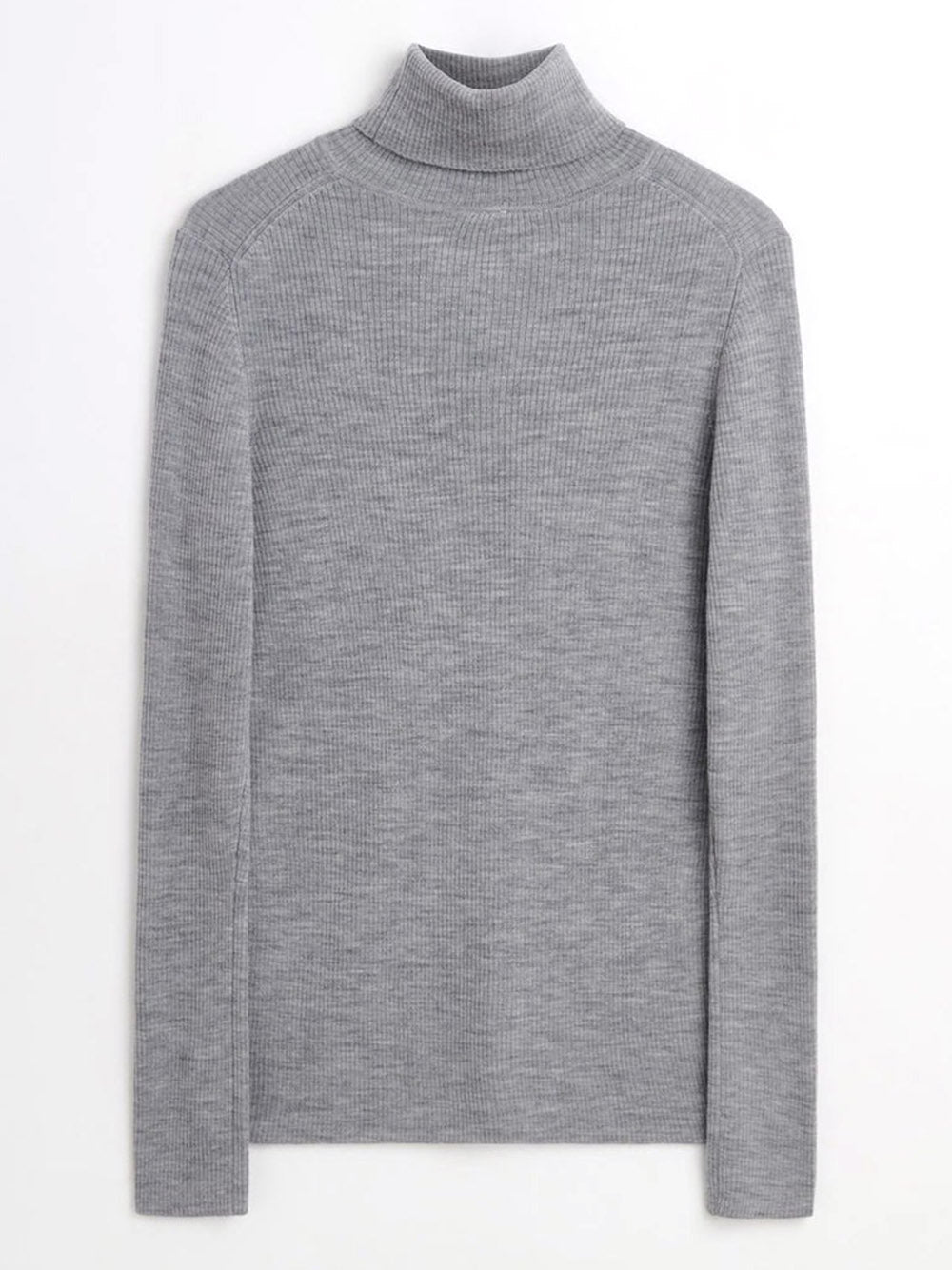 SUNFLOWER-MERINO RIB TURTLE NECK-