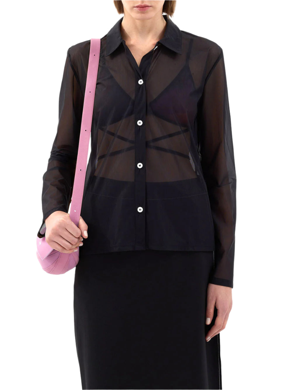 SUNNEI-SHEER TULLE SHIRT-