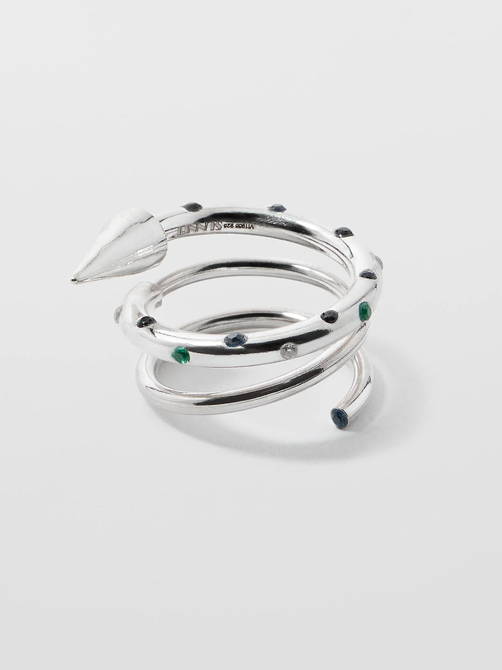 SUNNEI-SPIRAL EAR-RING MEDIUM STONES-