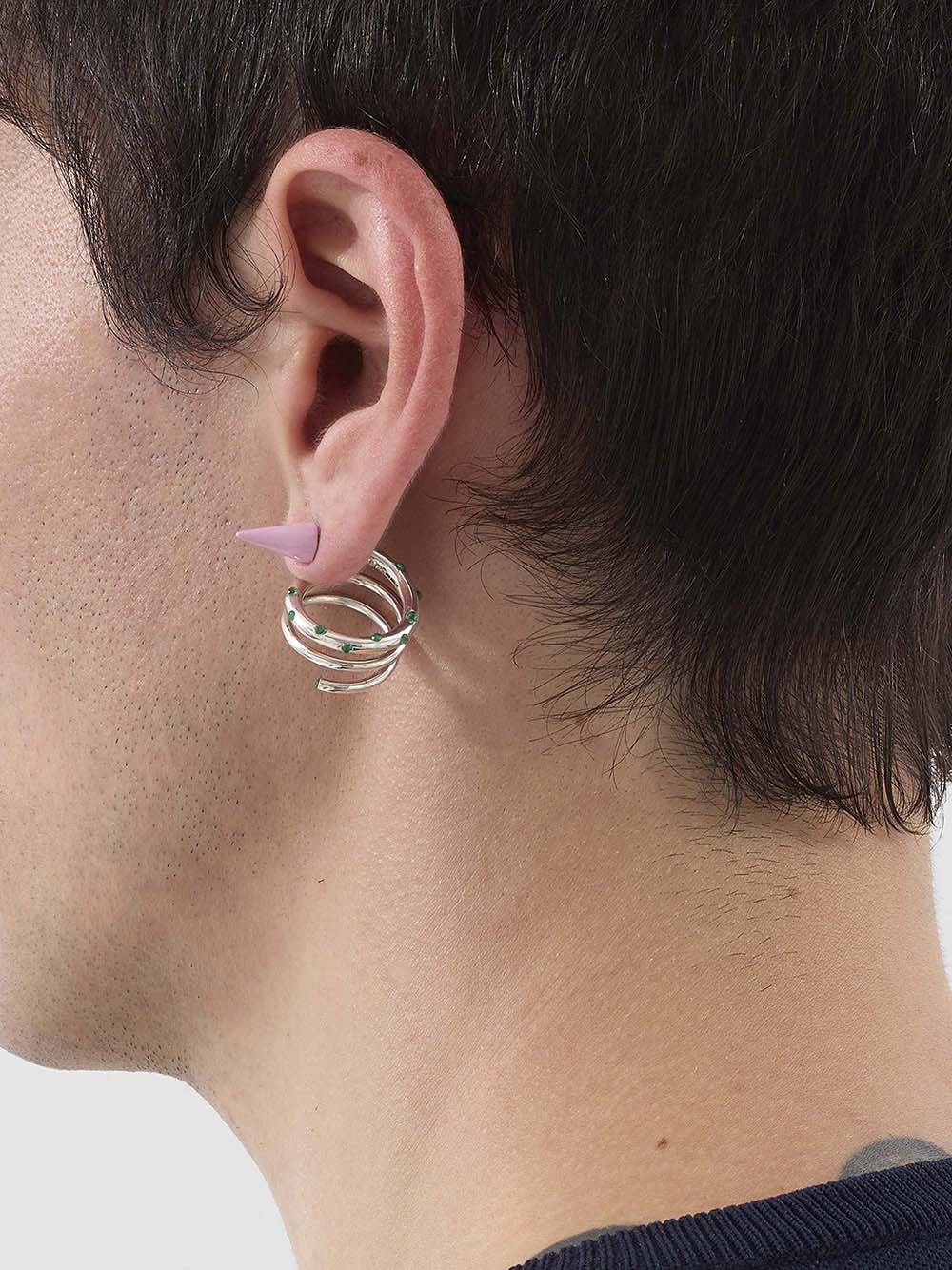 SUNNEI-SPIRAL EAR-RING SMALL STONES-